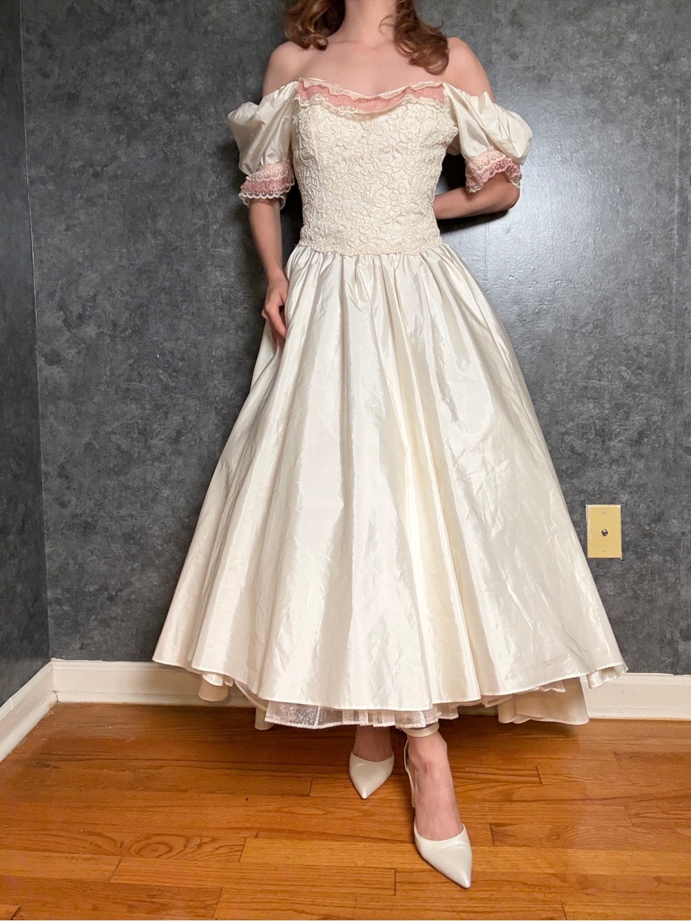 Vintage Barbara Q for Darva Tea-Length Wedding Dress